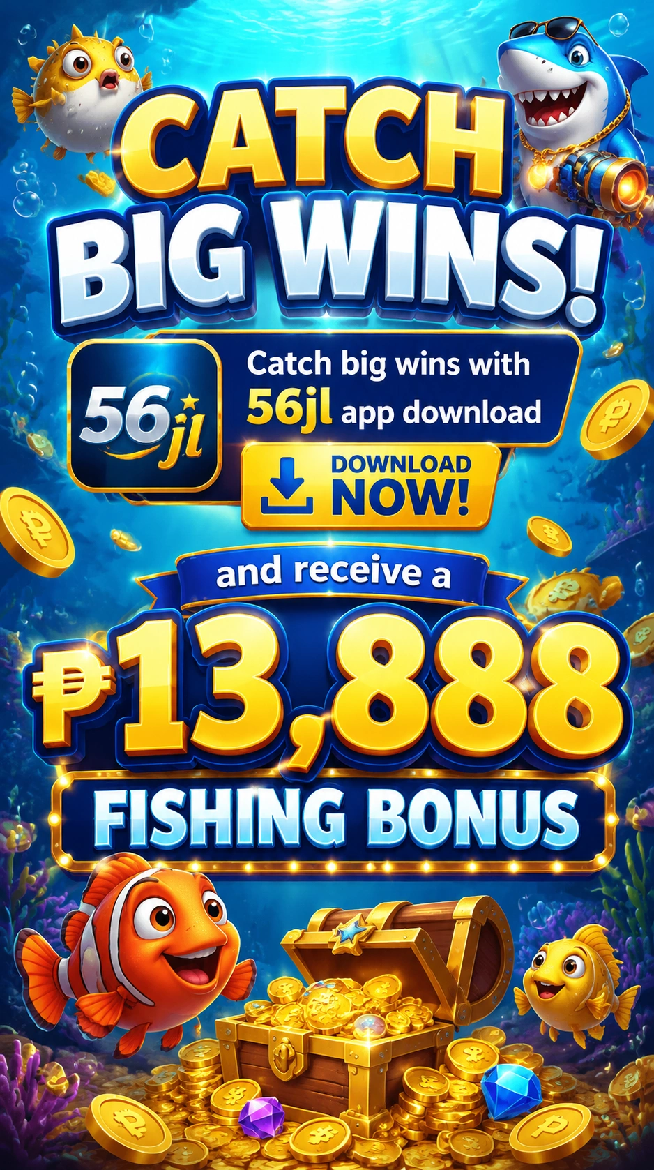 Arcade fishing game with underwater action