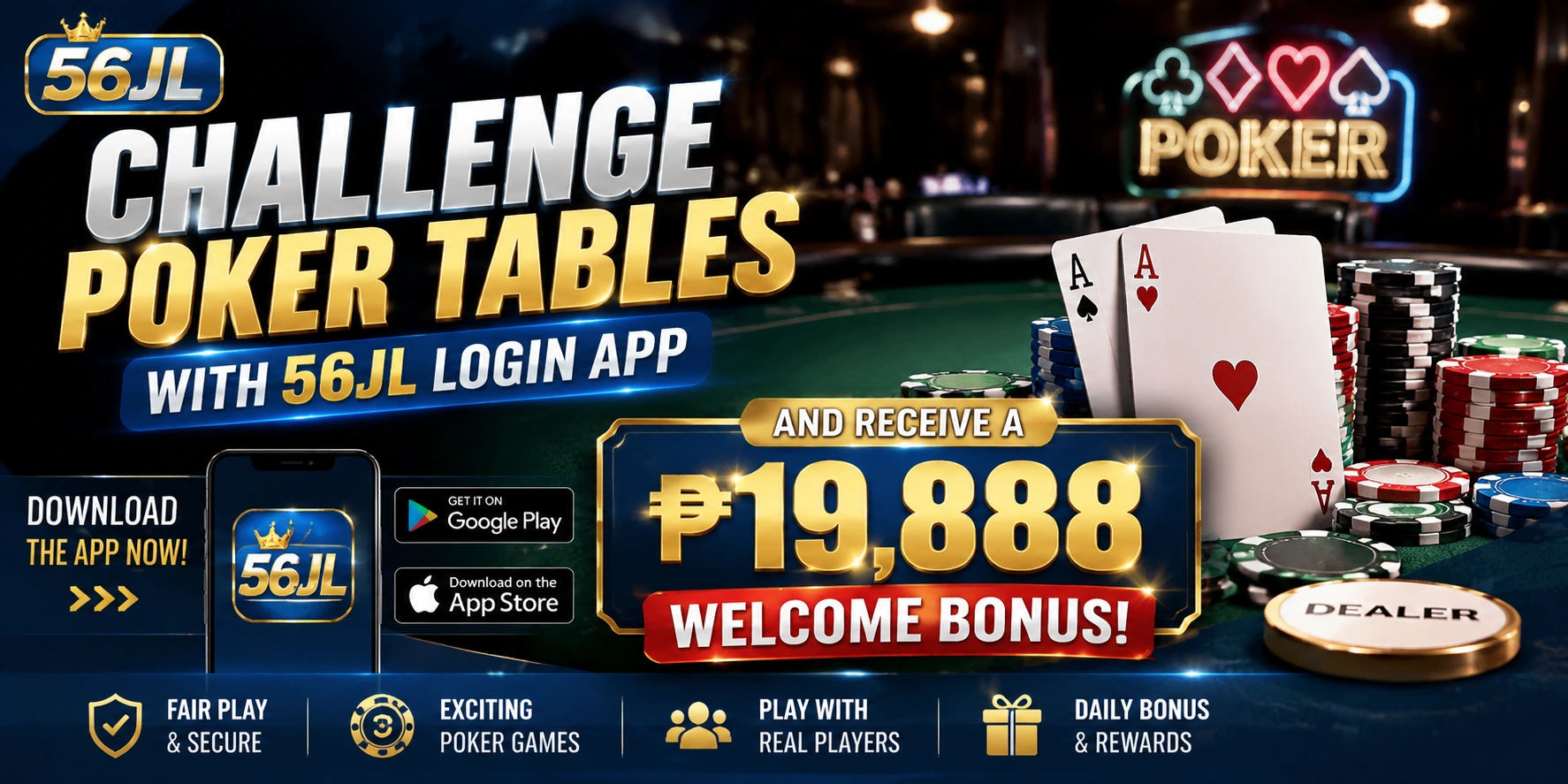 Mobile poker table interface on a phone screen